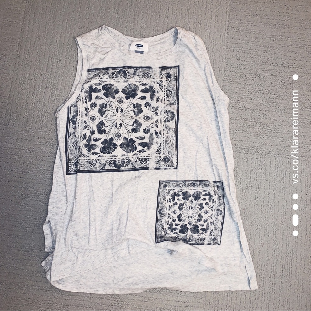 Patterned Flower Tank Top